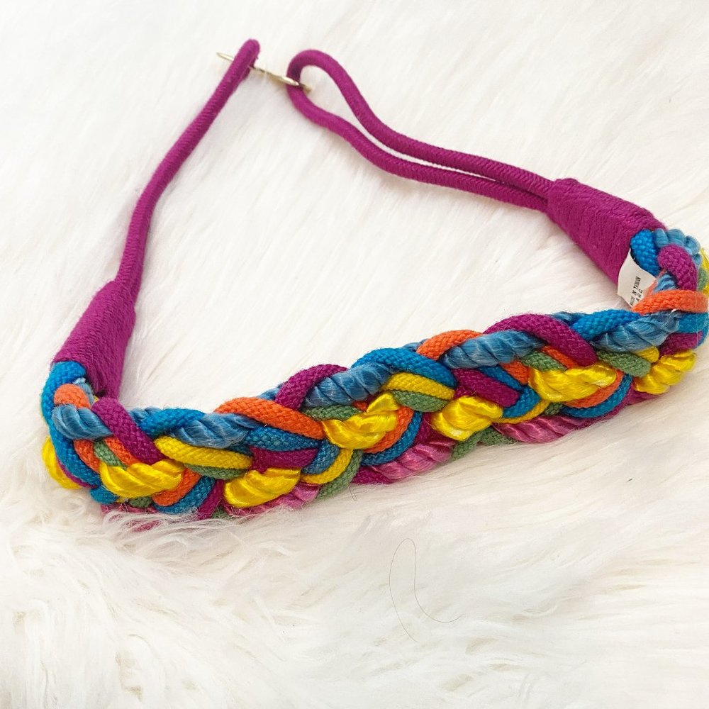 Vintage Multi-Color Nylon Rope Belt Pink Taiwan S/M